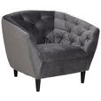 CHESTERFIELD-SESSEL - Dunkelgrau/Schwarz, Trend, Holz/Textil (97/79/83cm) - Ambia Home