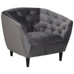 CHESTERFIELD-SESSEL Samt Dunkelgrau    - Dunkelgrau/Schwarz, Trend, Holz/Textil (97/79/83cm) - Ambia Home