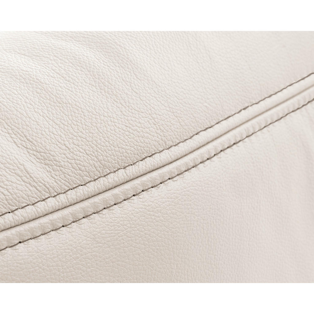 Thumbnail - Novel Boxspringbett, Weiß, Textil, Echtleder, Rindleder, Fichte, massiv, Sperrholz, H2 + H3, Höhe ca. 27 cm, 180x200 cm,...