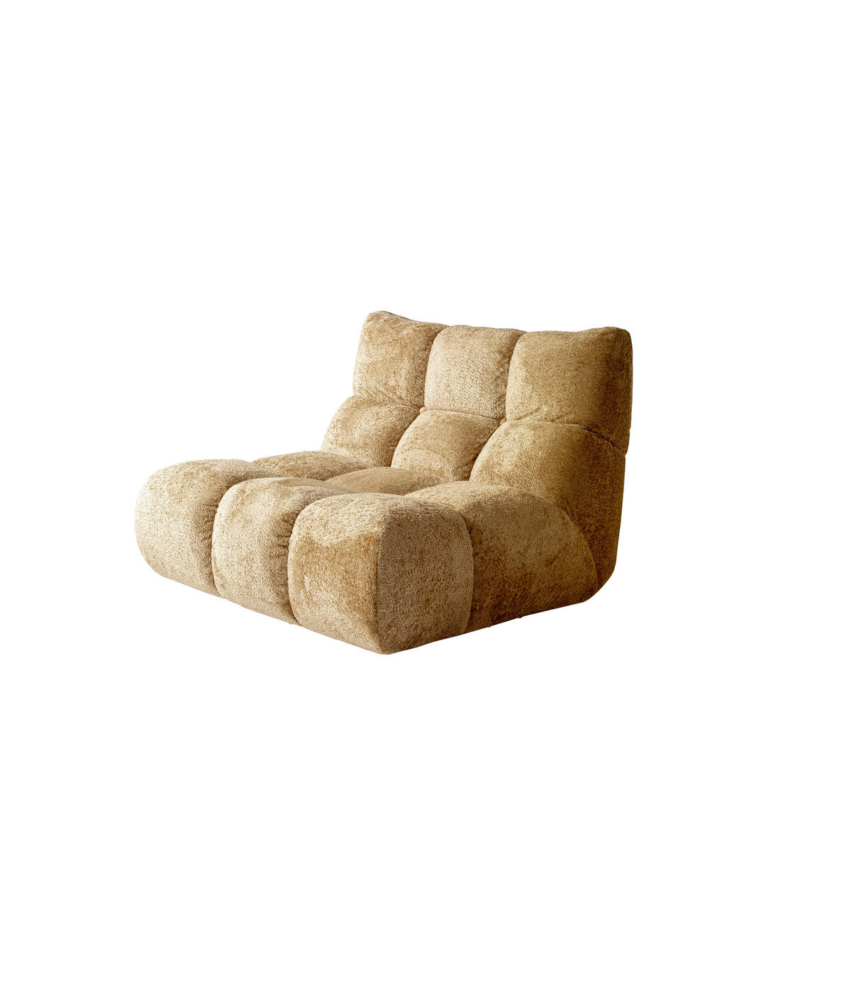 1,5-SITZER Chenille Goldfarben  - Goldfarben/Schwarz, MODERN, Holz/Textil (112/85/108cm) - Pure Home Lifestyle