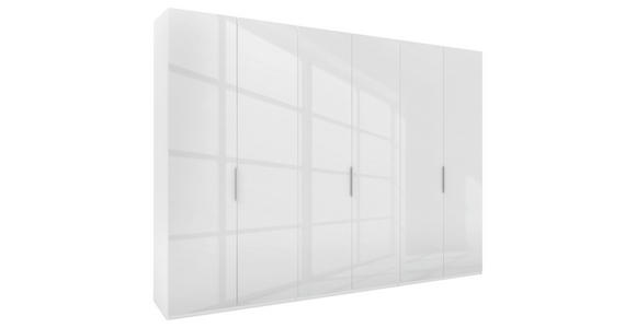 DREHTÜRENSCHRANK  in Weiß  - Alufarben/Weiß, KONVENTIONELL, Glas/Holzwerkstoff (300/223/62cm) - Novel