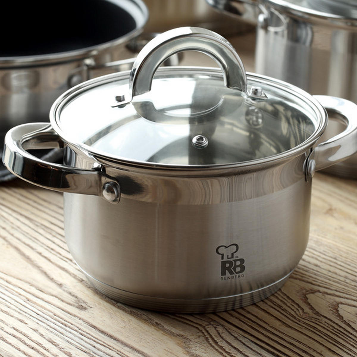 KOCHTOPFSET RENBERG ALEXANDER 7-teilig  - Silberfarben, Basics, Glas/Metall (16cm)