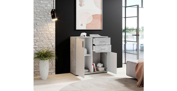 KOMMODE Bobby in 80/82/35 cm - Silberfarben/Weiß, KONVENTIONELL, Holzwerkstoff/Kunststoff (80/82/35cm) - Carryhome