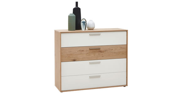 KOMMODE 123,8/103,6/46 cm Balkeneiche furniert  - Sandfarben/Eichefarben, KONVENTIONELL, Holz/Metall (123,8/103,6/46cm) - Dieter Knoll