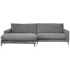 ECKSOFA in Cord Dunkelgrau  190/272 cm  - Dunkelgrau/Schwarz, Design, Textil/Metall (190/272cm) - Lomoco