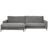 ECKSOFA Dunkelgrau Cord  - Dunkelgrau/Schwarz, Design, Textil/Metall (190/272cm) - Pure Home Lifestyle
