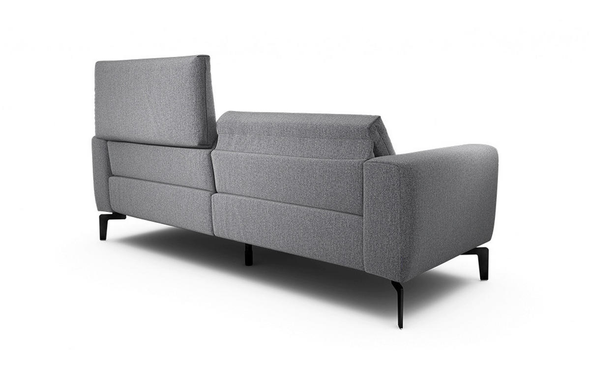 2,5-SITZER Chenille Anthrazit  - Anthrazit/Schwarz, Design, Textil/Metall (220/86/86-94cm) - SENSOO