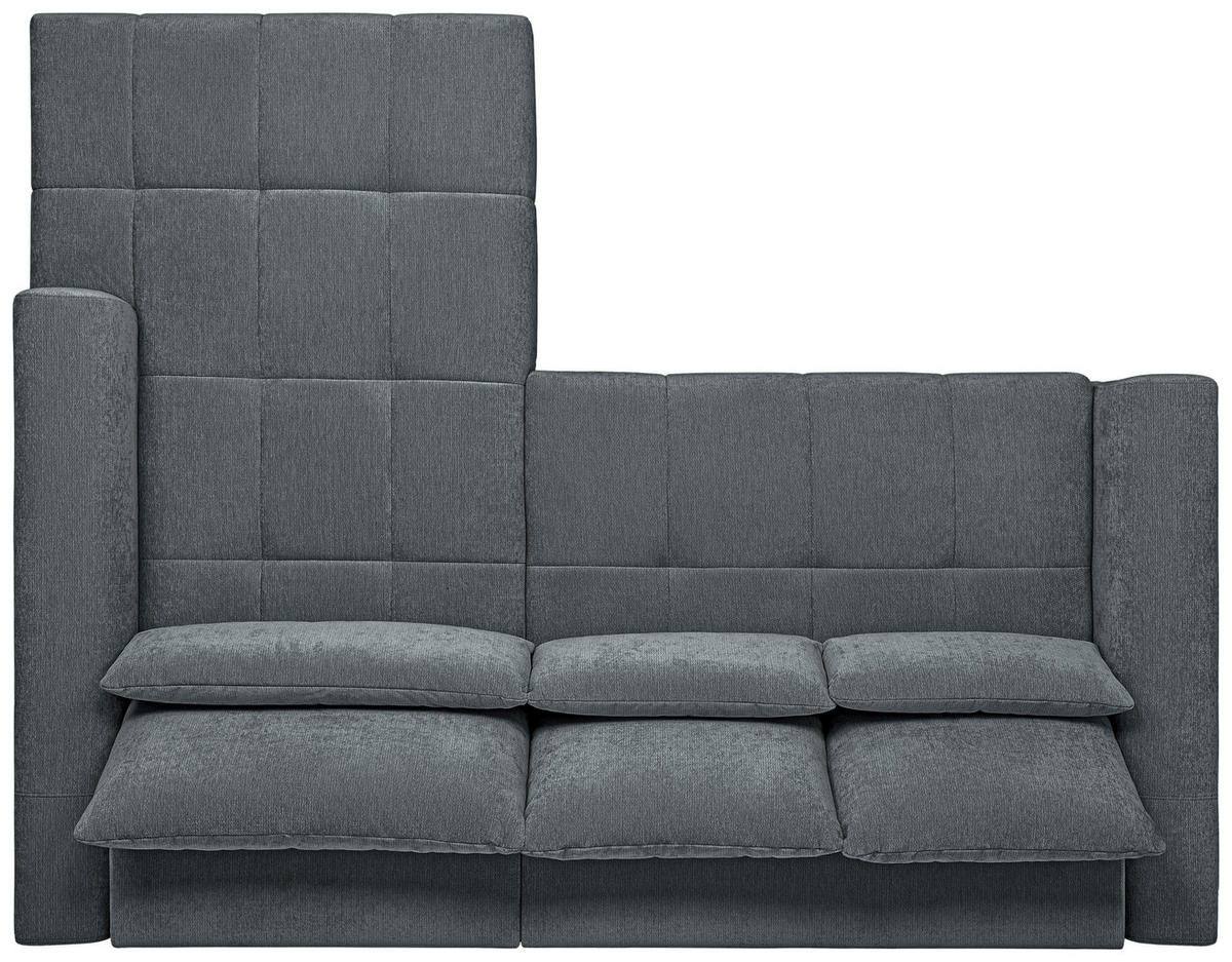 ECKSOFA  in Chenille Grau  279/222 cm  - Schwarz/Grau, KONVENTIONELL, Kunststoff/Textil (279/222cm) - Hom`in