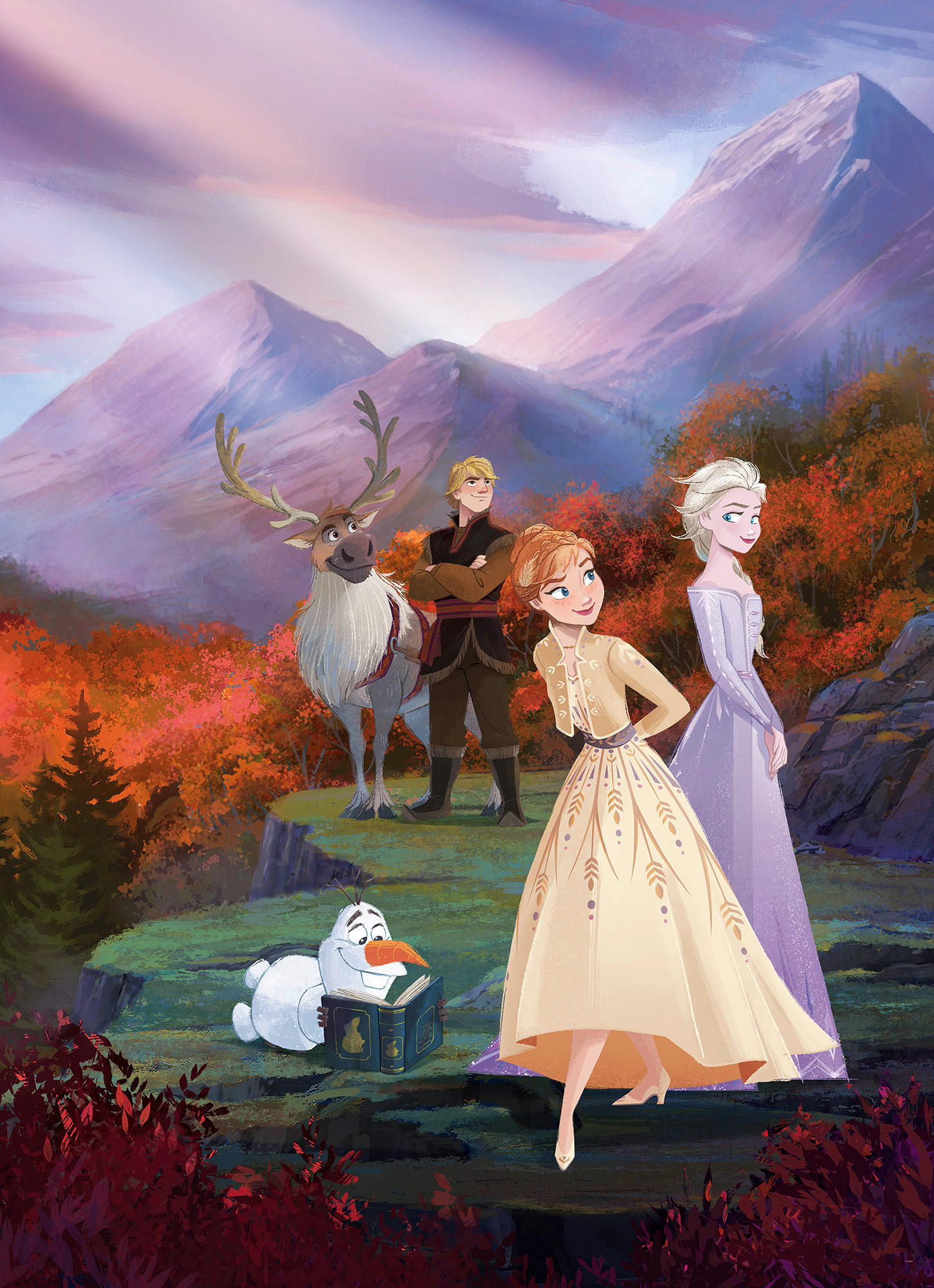 Xora Fototapete Frozen Braun, Lila, Rot 184x254 cm