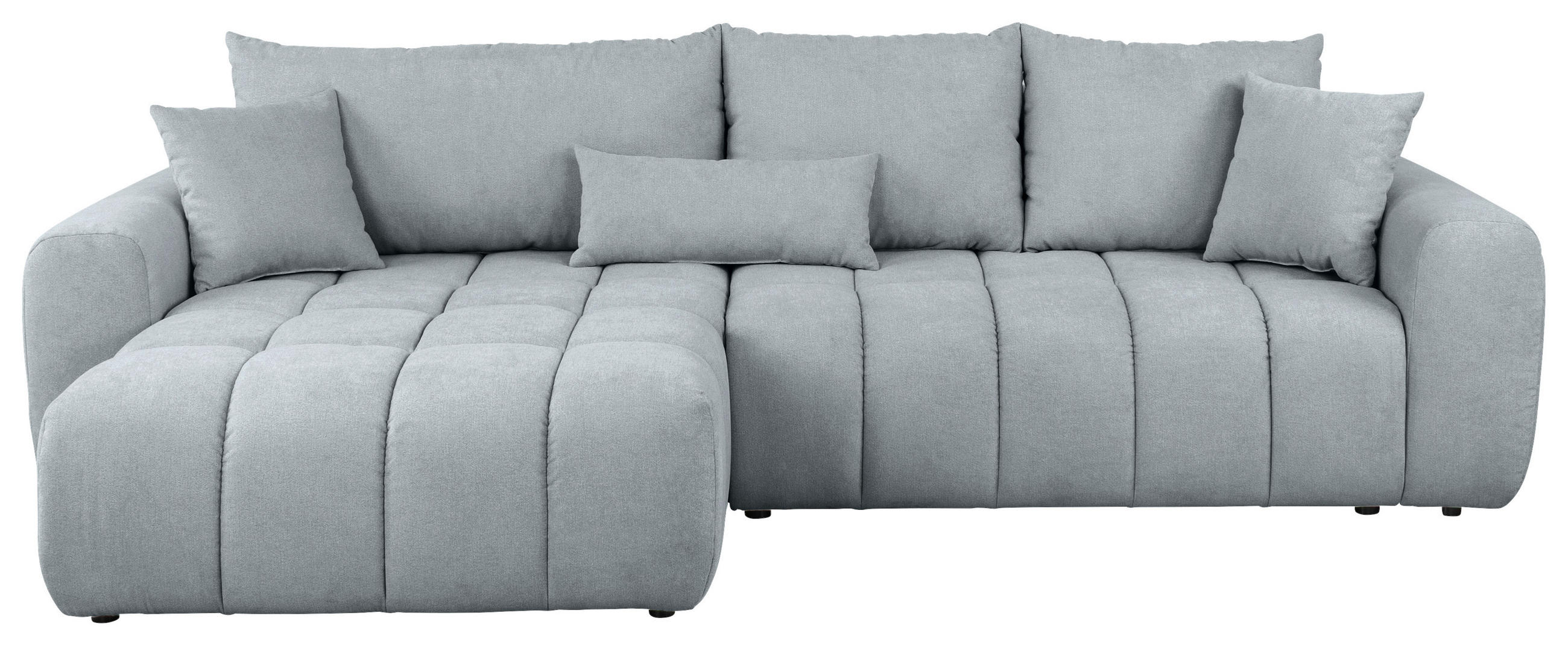 ECKSOFA in Velours Grau  - Schwarz/Grau, Konventionell, Kunststoff/Textil (168/298cm) - Carryhome