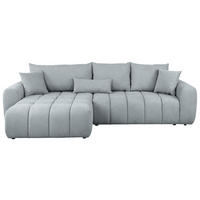 ECKSOFA in Velours Grau  - Schwarz/Grau, Konventionell, Kunststoff/Textil (168/298cm) - Carryhome