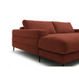 ECKSOFA  in Flachgewebe Rostfarben  177/253 cm  - Rostfarben/Schwarz, Design, Textil/Metall (177/253cm) - Dieter Knoll
