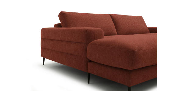 ECKSOFA  in Flachgewebe Rostfarben  177/253 cm  - Rostfarben/Schwarz, Design, Textil/Metall (177/253cm) - Dieter Knoll