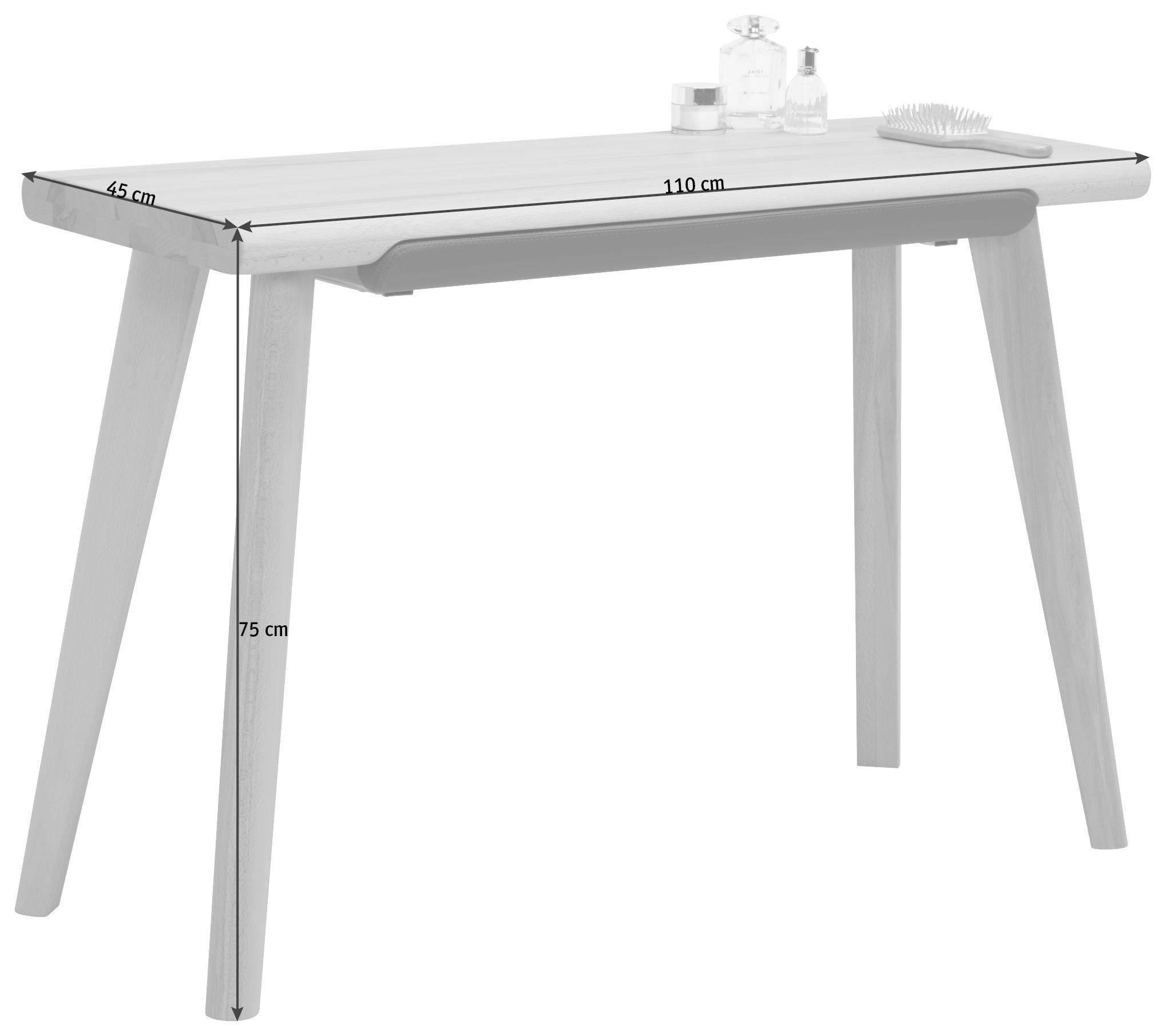 KONSOLENTISCH in Holz, Textil 110/45/75 cm    - Buchefarben/Braun, Natur, Holz/Textil (110/45/75cm) - Linea Natura