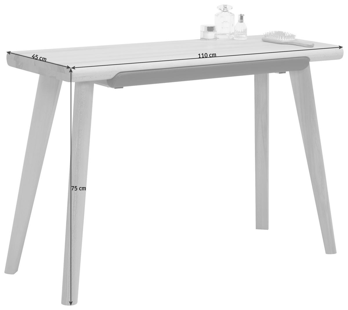 KONSOLENTISCH in Holz, Textil 110/45/75 cm    - Buchefarben/Braun, Natur, Holz/Textil (110/45/75cm) - Linea Natura