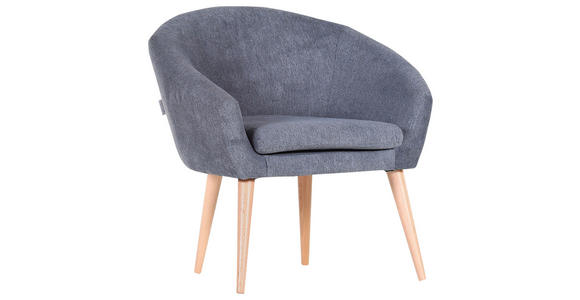 SESSEL in Webstoff Dunkelgrau - Dunkelgrau/Naturfarben, Design, Holz/Textil (73/73/66cm) - Carryhome