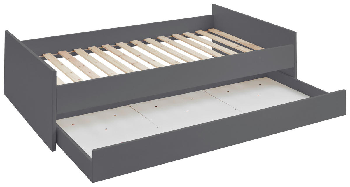 BODENBETT. 120/200 cm  in Anthrazit  - Anthrazit, LIFESTYLE, Holz/Holzwerkstoff (120/200cm) - Stylife