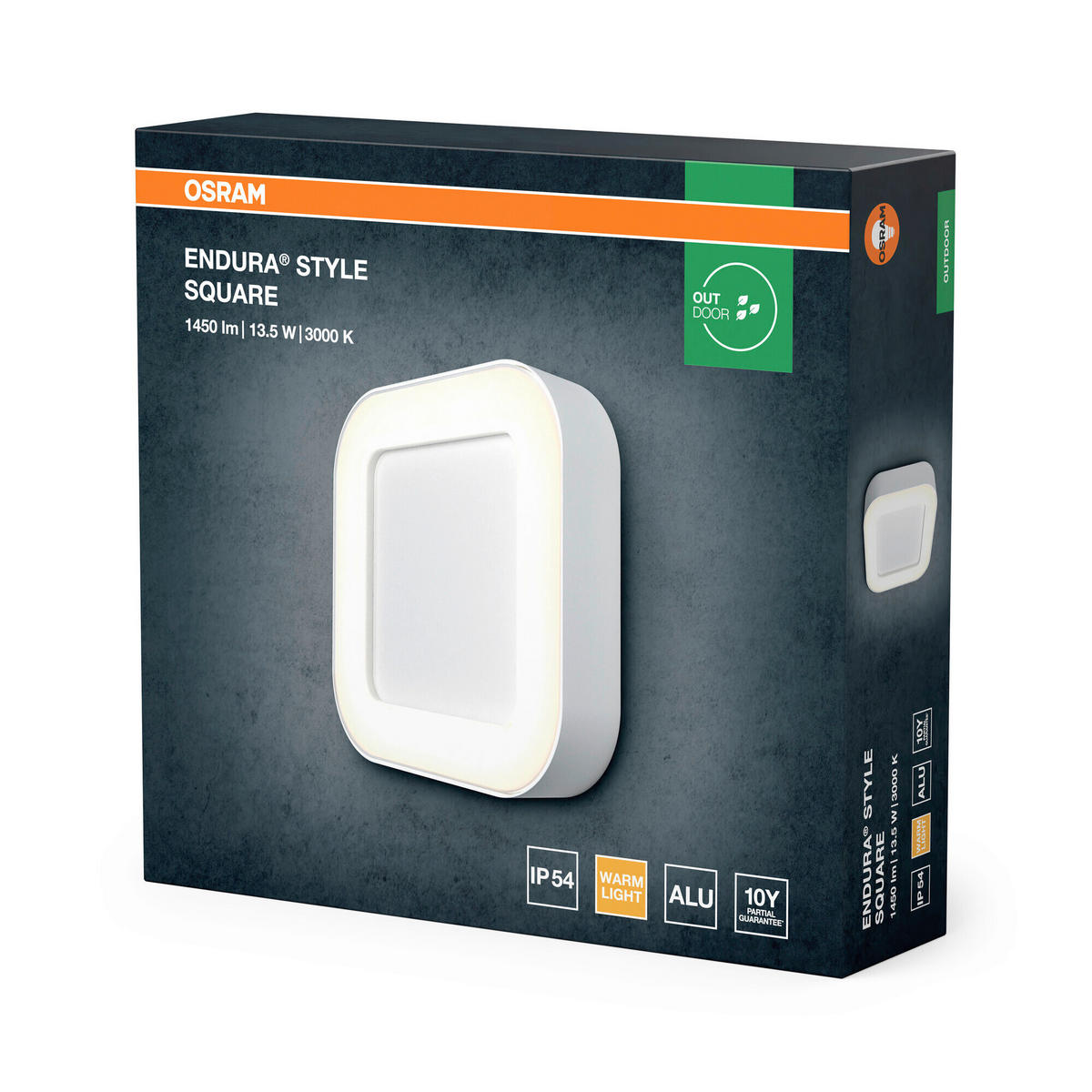 LED-AUßENLEUCHTE 20,2/20,2/4,5 cm   - Weiß, Basics, Kunststoff/Metall (20,2/20,2/4,5cm) - Osram