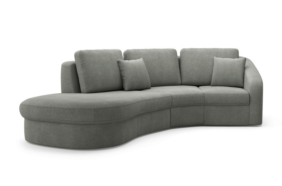 ECKSOFA in Mikrofaser Schlammfarben  - Schlammfarben/Schwarz, Modern, Kunststoff/Textil (230/266cm) - Sit & More