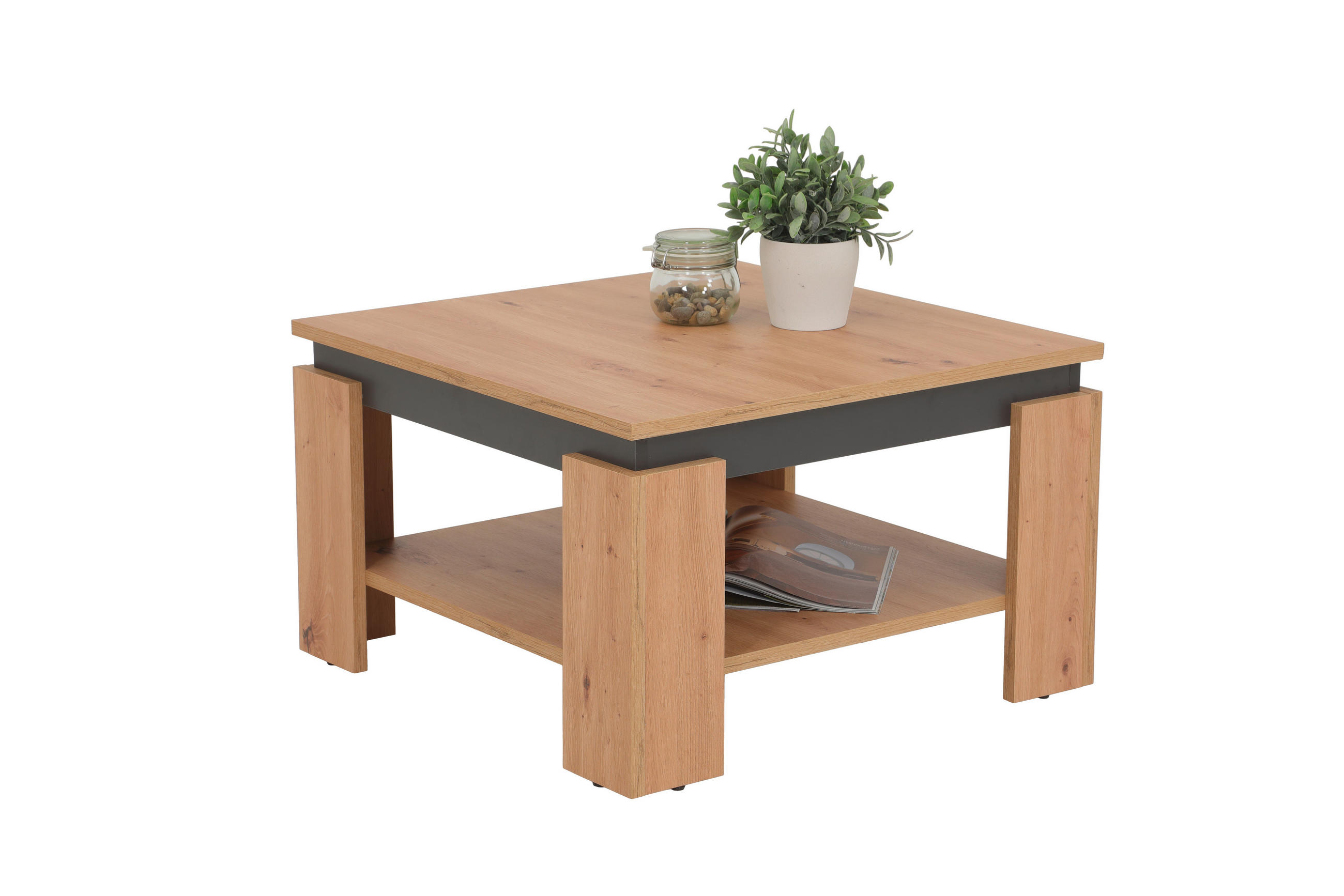 COUCHTISCH 68/68/41 cm quadratisch Eiche Artisan  - Eiche Artisan, Design, Holzwerkstoff (68/68/41cm) - Livetastic