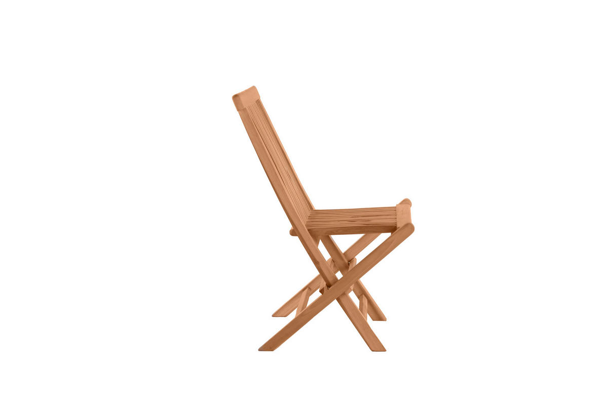 GARTENKLAPPSTUHL-SET Teakholz Naturfarben  - Naturfarben, Design, Holz (47/89/57cm) - Livetastic