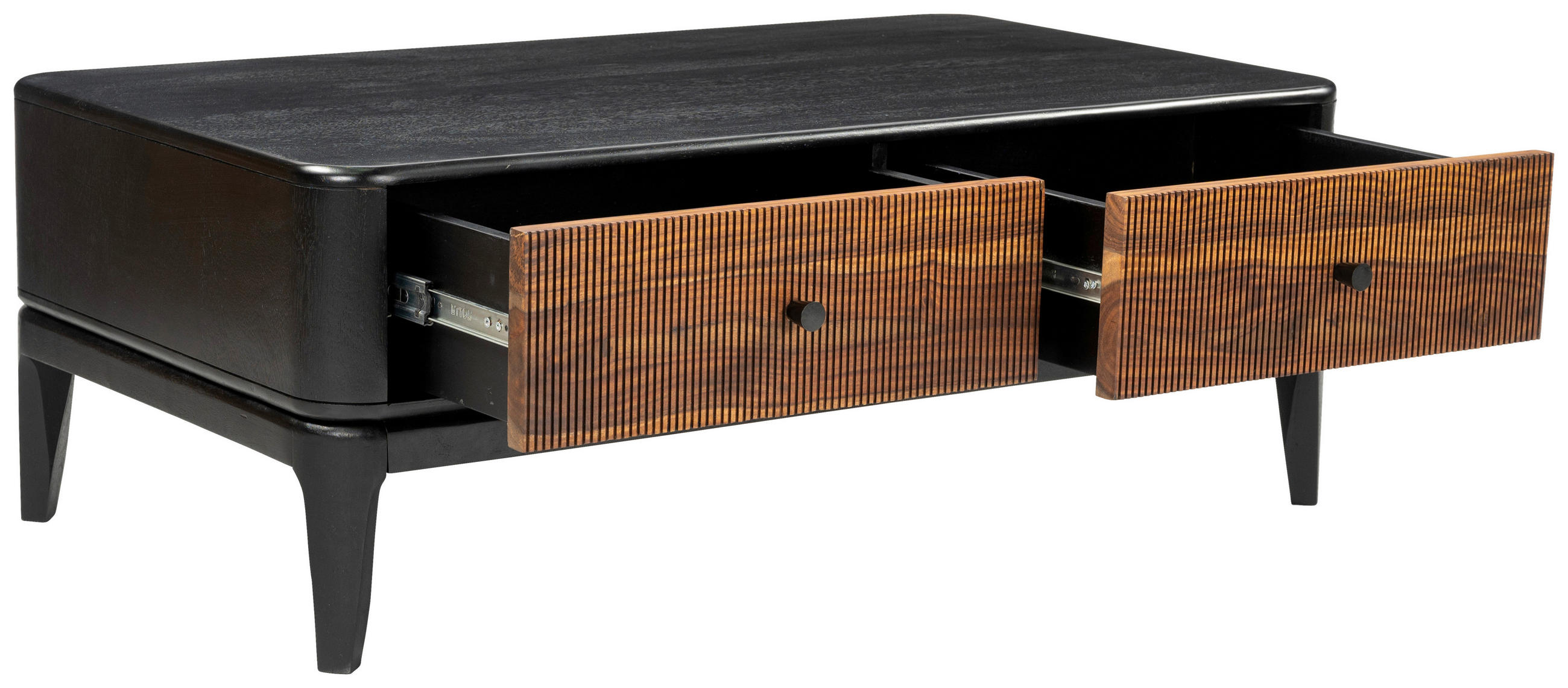 COUCHTISCH Mangoholz, Sheesham vollmassiv 120/60/40 cm rechteckig Braun, Naturfarben, Schwarz  - Schwarz/Braun, Design, Holz/Metall (120/60/40cm) - Ambia Home