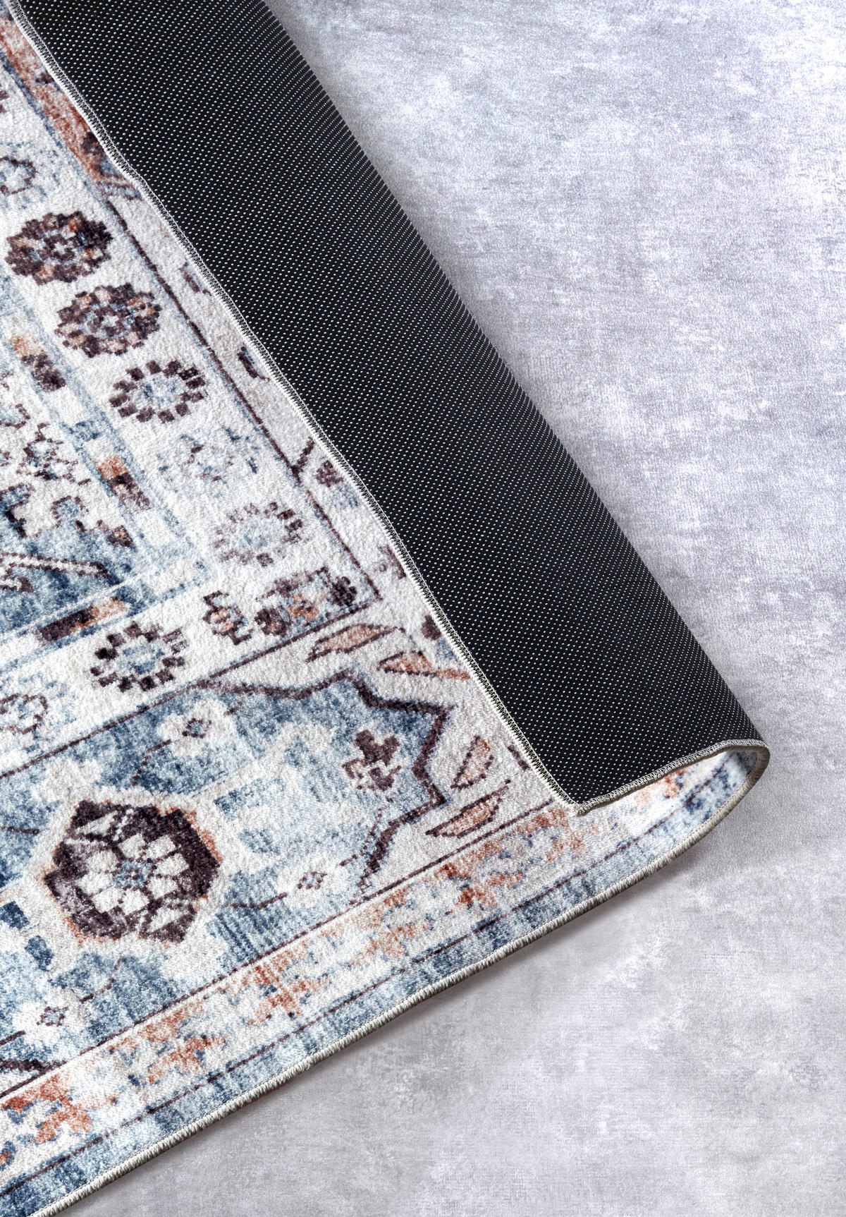 VINTAGE-TEPPICH 80/150 cm Asya Dunkelblau, Kupferfarben  - Dunkelblau/Kupferfarben, Design, Kunststoff (80/150cm) - Hanse Home