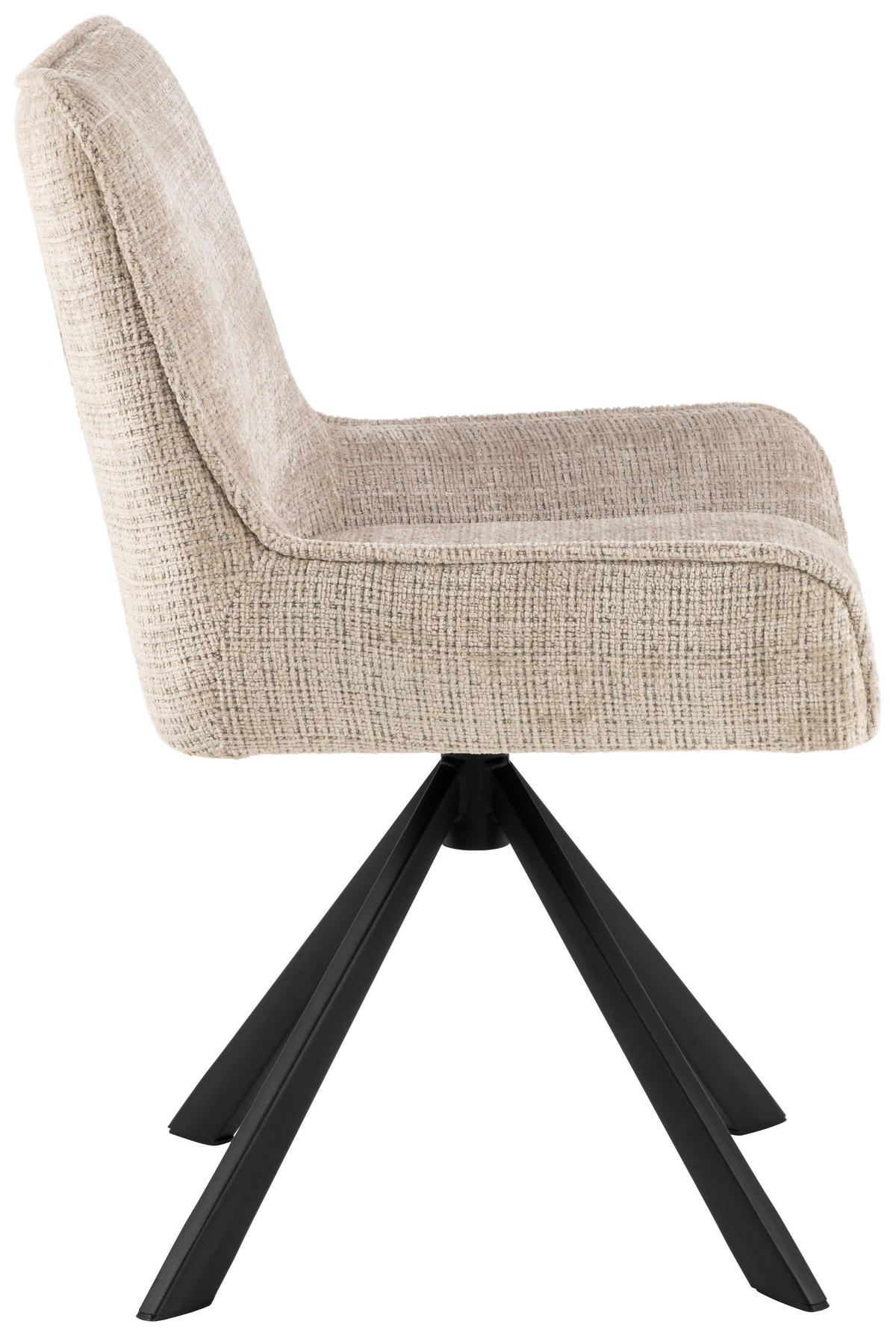 STUHL  in Stahl Chenille  - Beige/Schwarz, Trend, Textil/Metall (59/81/56cm) - MID.YOU