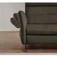 ECKSOFA in Echtleder Graubraun  300/157 cm  - Graubraun/Schwarz, Design, Leder/Metall (300/157cm) - Dieter Knoll