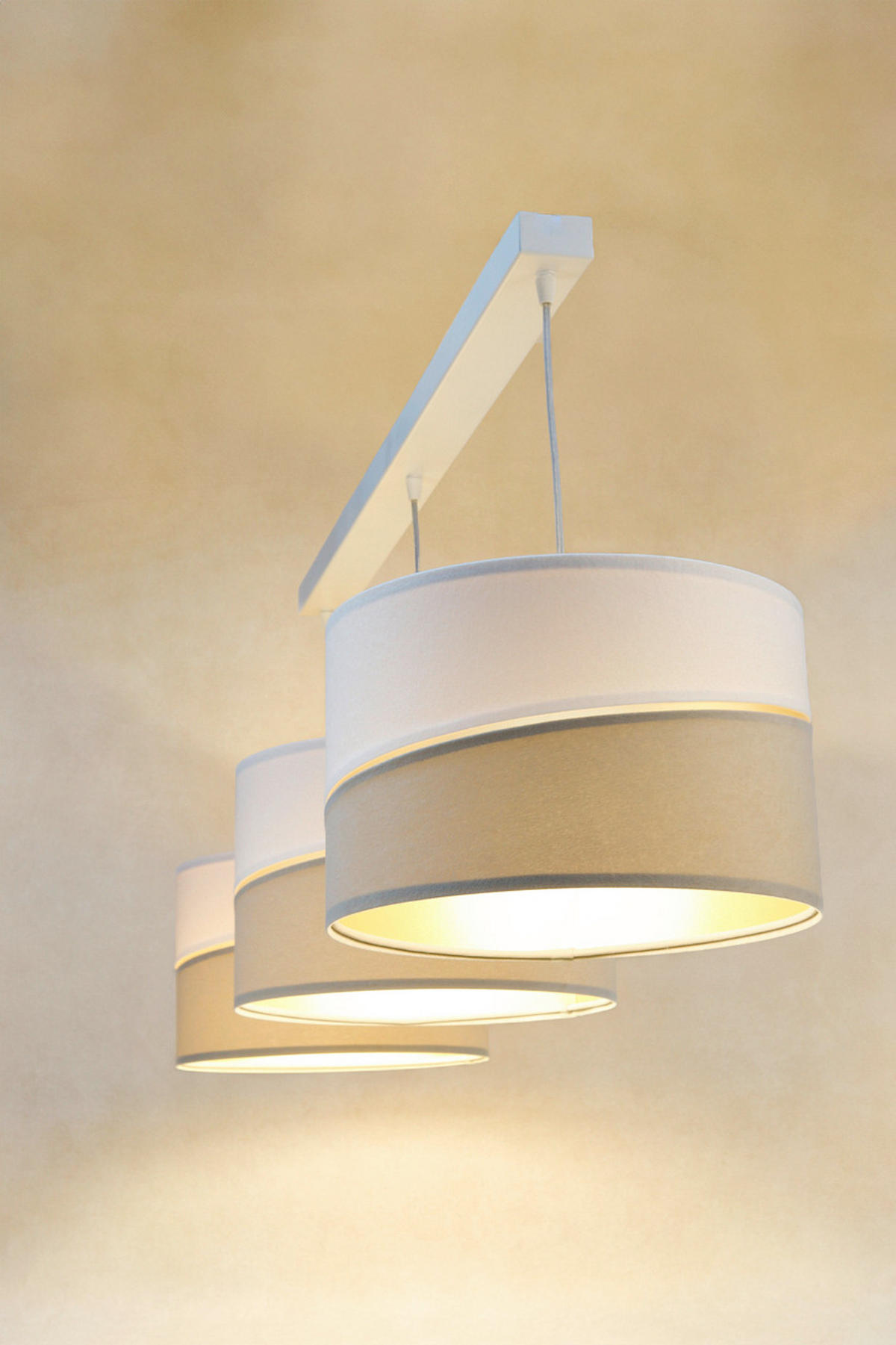 HÄNGELEUCHTE Swing 114/90 cm   - Beige/Goldfarben, Design, Kunststoff/Textil (114/90cm)