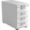 ANSTELLCONTAINER Weiß  - Chromfarben/Schwarz, KONVENTIONELL, Holzwerkstoff/Kunststoff (42,8/72-76/80cm) - Venda