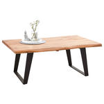 COUCHTISCH Akazie massiv 115/70/45 cm rechteckig Schwarz, Akaziefarben  - Schwarz/Akaziefarben, KONVENTIONELL, Holz/Metall (115/70/45cm) - Carryhome