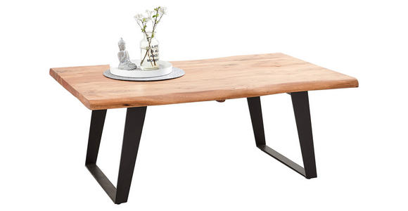 COUCHTISCH in Holz, Metall 115/70/45 cm - Schwarz/Akaziefarben, KONVENTIONELL, Holz/Metall (115/70/45cm) - Carryhome