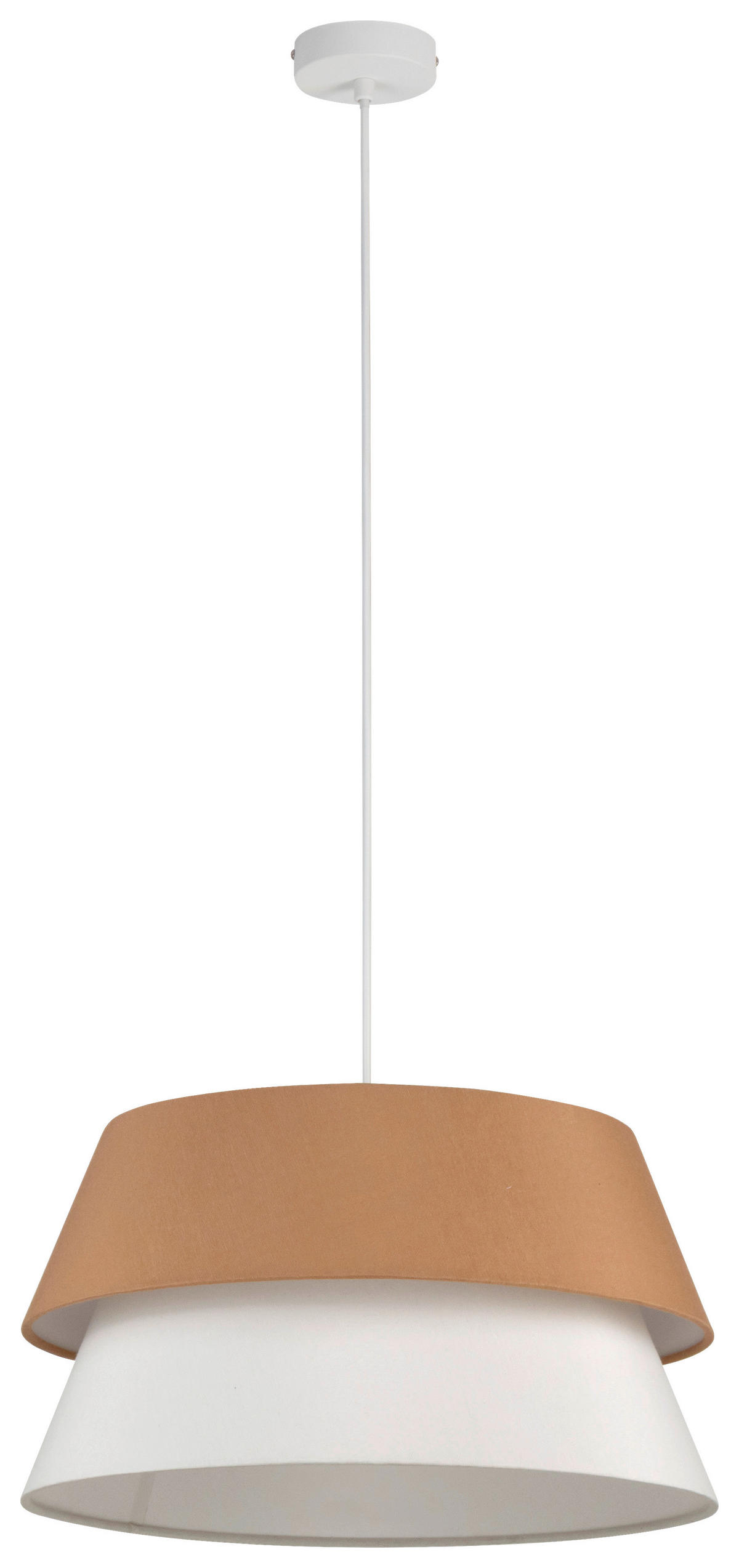 HÄNGELEUCHTE 45/120 cm  - Weiß/Mokka, Trend, Kunststoff/Textil (45/120cm) - Collett's Monde