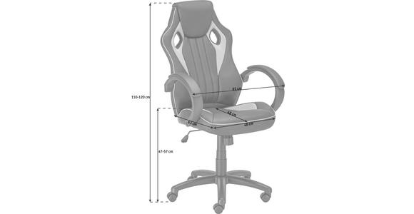 GAMINGSTUHL in Lederlook, Netzbespannung Grün, Schwarz - Schwarz/Grün, Design, Kunststoff/Textil (61,5/111-121/66cm) - Carryhome