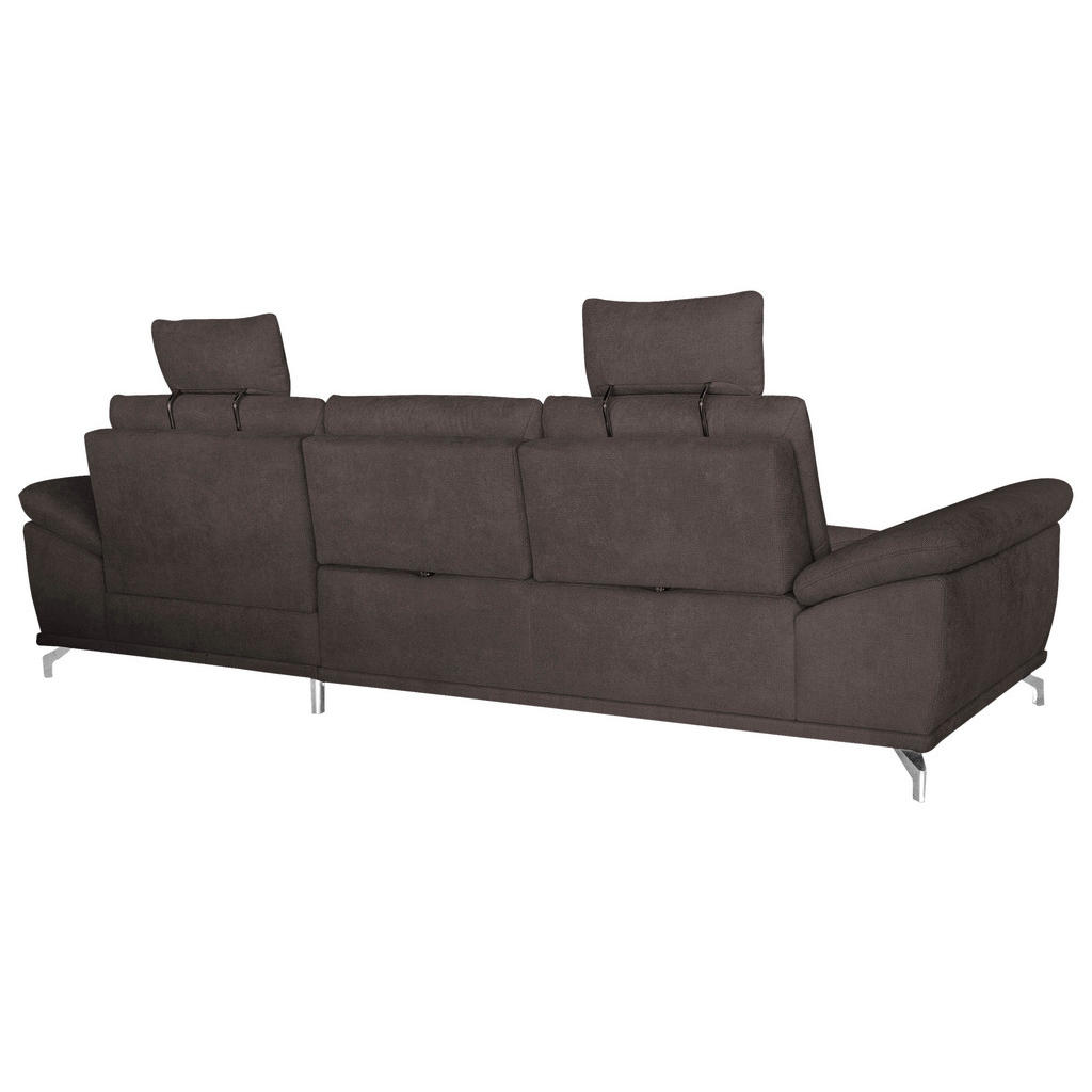 Thumbnail - Sit & More Ecksofa, Dunkelbraun, Textil, 5-Sitzer, Ottomane rechts, L-Form, 301x176 cm, Goldenes M, DGM-Klimapakt, Oeko-...