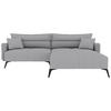 ECKSOFA in Cord Hellgrau  253/180 cm  - Hellgrau/Schwarz, KONVENTIONELL, Textil/Metall (253/180cm) - Carryhome