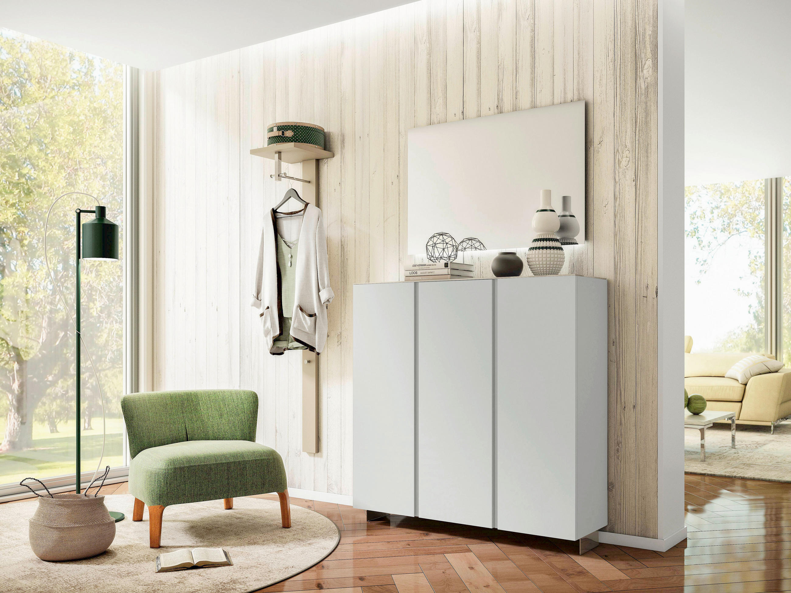 GARDEROBENPANEEL  in 33/167/31 cm  - Weiss, Design, Holzwerkstoff (33/167/31cm) - Moderano