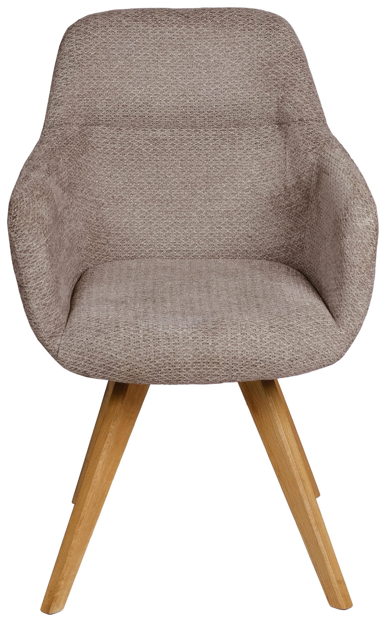 ARMLEHNSTUHL  in Chenille  - Taupe/Eichefarben, Design, Holz/Textil (57/85,5/65cm) - Voleo
