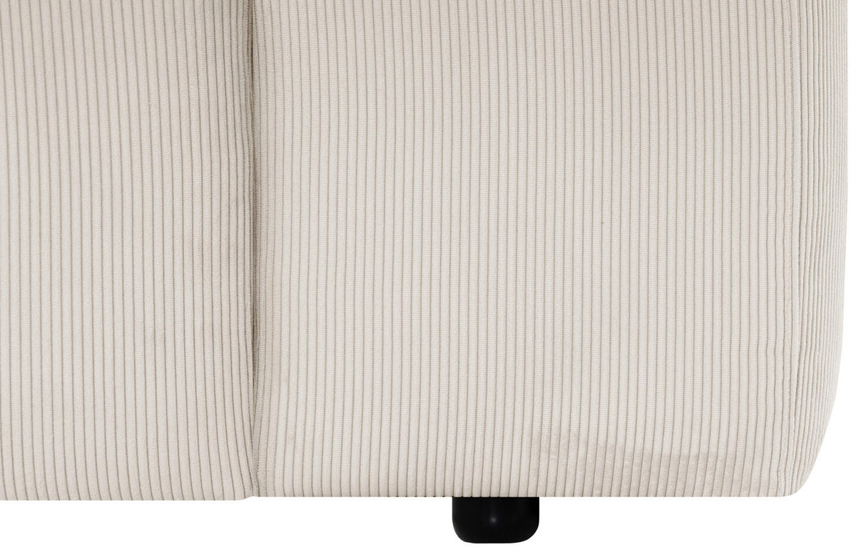 ECKSOFA in Cord Creme  - Creme/Schwarz, Design, Kunststoff/Textil (170/252cm) - MID.YOU