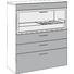 BARELEMENT Balkeneiche furniert lackiert Eichefarben, Weiß - Eichefarben/Silberfarben, Design, Glas/Holz (106/128/52cm) - Ambiente by Hülsta