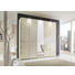 DREHTÜRENSCHRANK in Creme, Trüffeleichefarben - Chromfarben/Trüffeleichefarben, Design, Glas/Holzwerkstoff (250/236/62cm) - Novel DREHTÜRENSCHRANK in Creme, Trüffeleichefarben - Chromfarben/Trüffeleichefarben, Design, Glas/Holzwerkstoff (250/236/62cm) - Novel