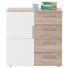 KOMMODE Eichefarben, Weiß - Eichefarben/Silberfarben, Design, Holzwerkstoff/Kunststoff (88/91/38cm) - CARRYHOME