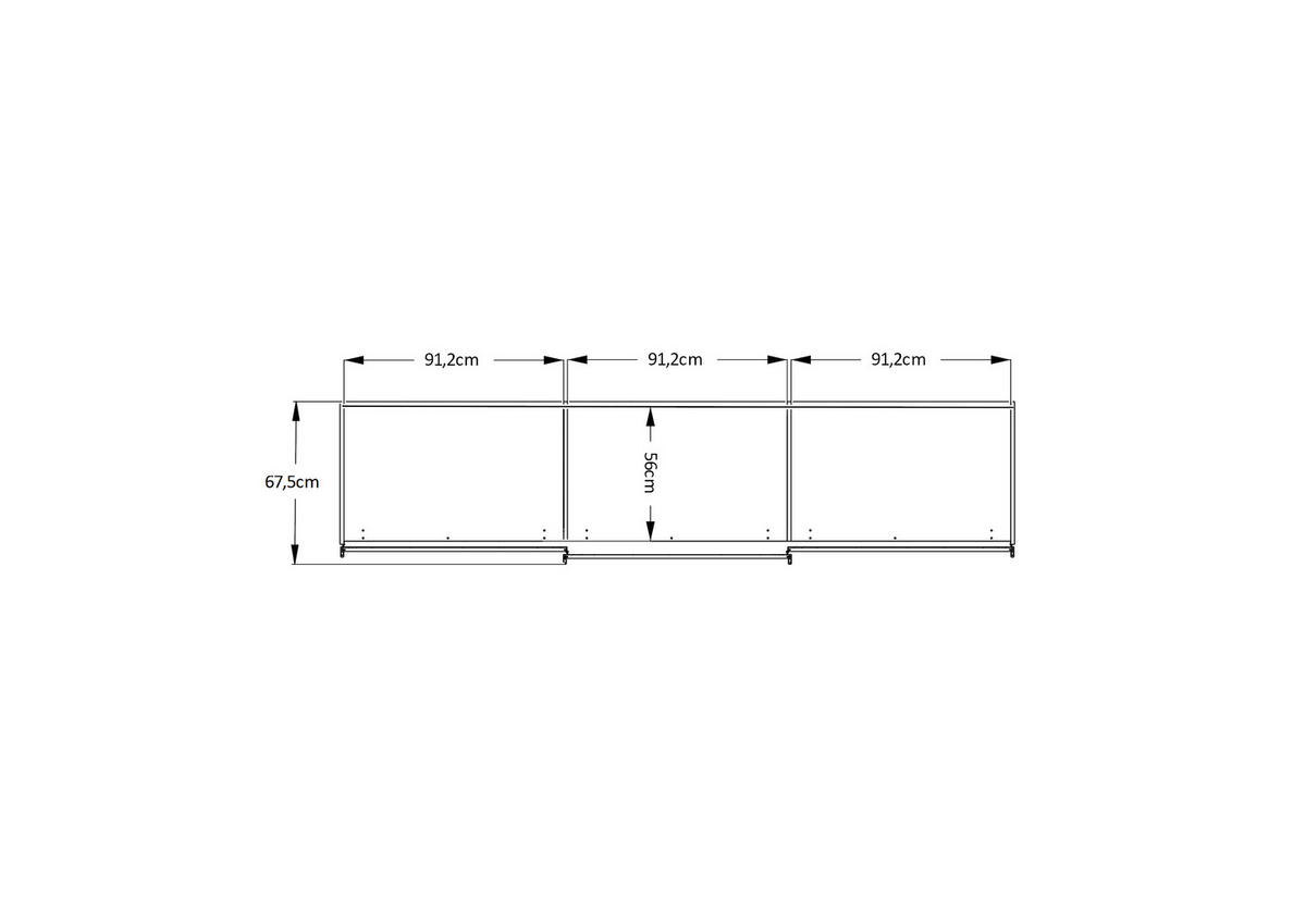 SCHWEBETÜRENSCHRANK  in Weiß  - Chromfarben/Weiß, Design, Glas/Holzwerkstoff (280/222/68cm) - Moderano