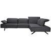 ECKSOFA Echtleder Dunkelgrau  - Dunkelgrau/Anthrazit, Design, Leder/Metall (290/230cm) - Johann Jakob
