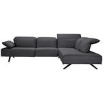 ECKSOFA  in Echtleder Dunkelgrau  290/230 cm  - Dunkelgrau/Anthrazit, Design, Leder/Metall (290/230cm) - Johann Jakob