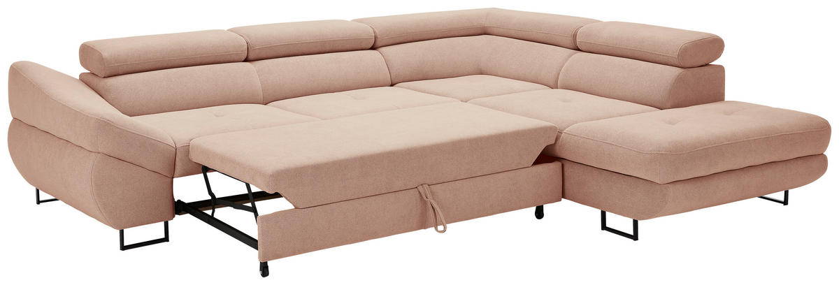 HÖRNSOFFA i vävt tyg gammelrosa  - svart/gammelrosa, Design, metall/textil (280/235cm) - Hom`in