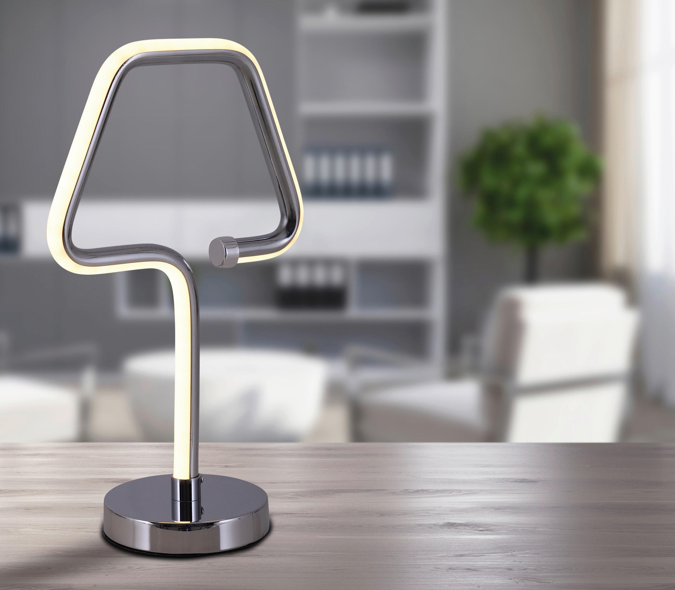 LED-TISCHLEUCHTE 18/30 cm   - Chromfarben, Design, Kunststoff/Metall (18/30cm) - Näve