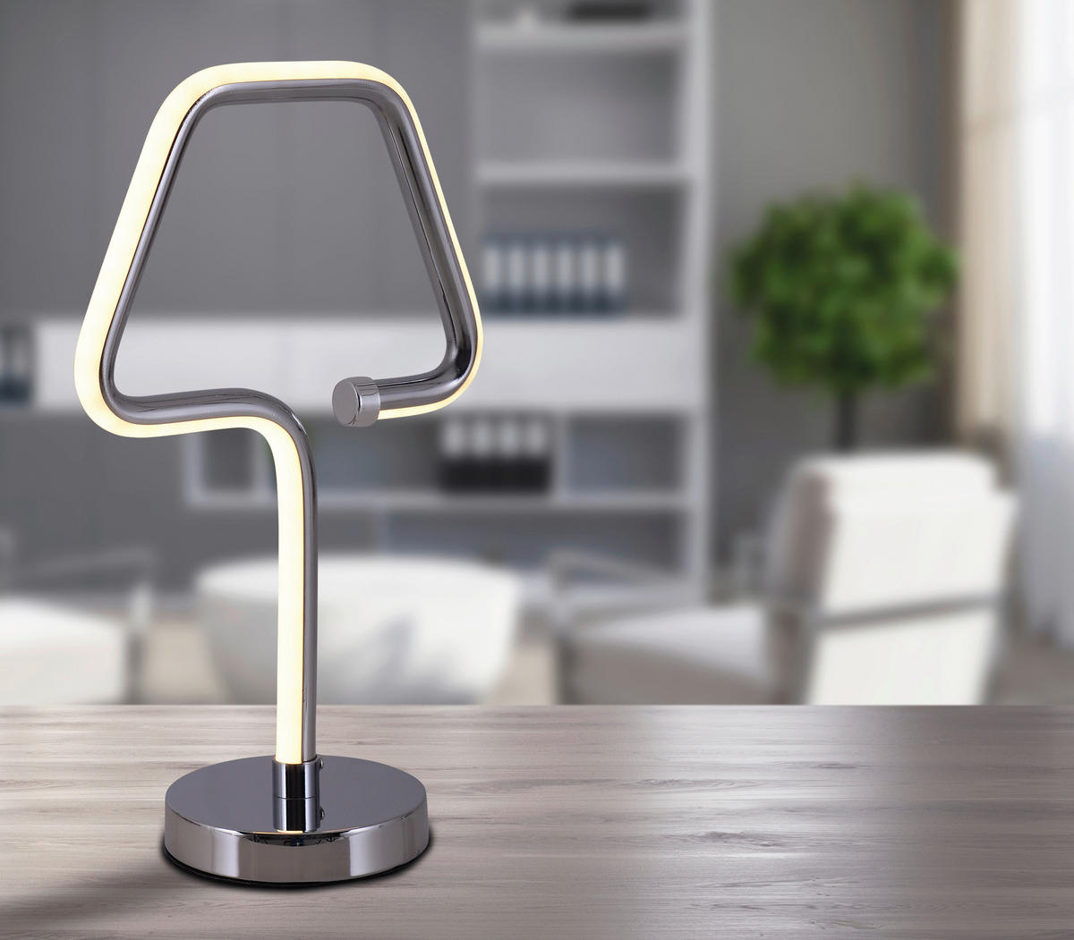 LED-TISCHLEUCHTE 18/30 cm   - Chromfarben, Design, Kunststoff/Metall (18/30cm) - Näve