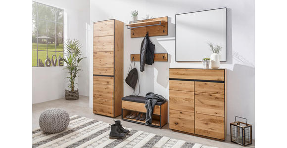 GARDEROBENSCHRANK  in 60/200/38 cm  - Eichefarben/Anthrazit, Natur, Holz/Holzwerkstoff (60/200/38cm) - Linea Natura